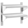 vidaXL 2 szintes ez&uuml;st rozsdamentes ac&eacute;l fali polc 50 x 23,5 x 48 cm