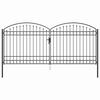 vidaXL Ker&iacute;t&eacute;s kapu ASSEN 401 x 224,5 cm Ac&eacute;l Sz&uuml;rke Z&aacute;rolhat&oacute;