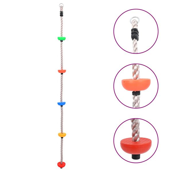 vidaXL mászókötél platformokkal 200 cm