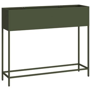vidaXL Magas Kerti Cser&eacute;p Oliva z&ouml;ld 100 x 26 x 82 cm Ac&eacute;l