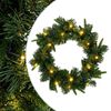 vidaXL Kar&aacute;csonyi koszor&uacute; Z&ouml;ld &Oslash; 30 cm PVC &eacute;s PE 25 LED