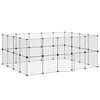 vidaXL 36 paneles fekete ac&eacute;l kis&aacute;llatketrec ajt&oacute;val 175 x 140 x 70 cm