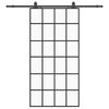 vidaXL fekete ESG &uuml;veg tol&oacute;ajt&oacute; f&eacute;mszerelv&eacute;ny-szettel 102x205 cm
