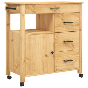 vidaXL MONZA t&ouml;m&ouml;r fenyőfa konyhai kocsi 84 x 40 x 88,5 cm