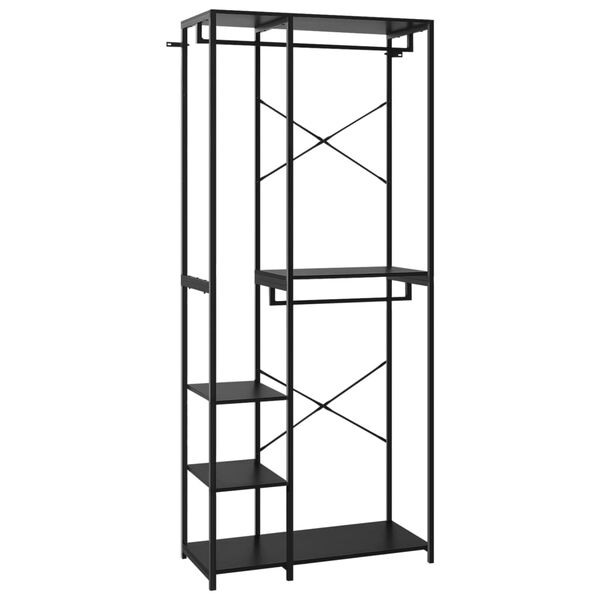 vidaXL fekete f&eacute;m &eacute;s forg&aacute;cslap szekr&eacute;ny 90 x 40 x 213 cm