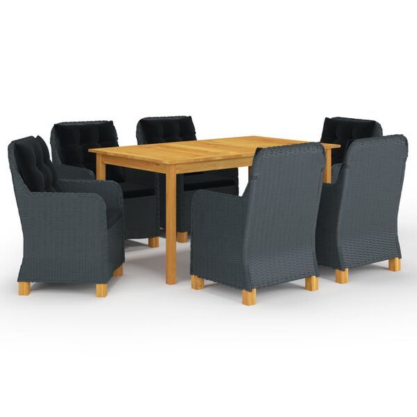 vidaXL 7 r&eacute;szes s&ouml;t&eacute;tsz&uuml;rke kerti &eacute;tkezőgarnit&uacute;ra