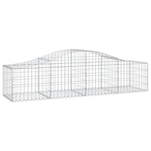 vidaXL 12 db íves horganyzott vas gabion kosár 200x50x40/60 cm