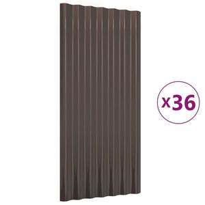 vidaXL 36 db barna horganyzott ac&eacute;l tetőpanel 80x36 cm