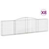 vidaXL 8 db &iacute;ves horganyzott vas gabion kos&aacute;r 400x30x100/120 cm