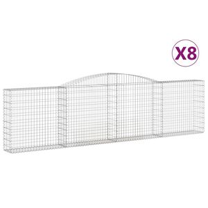 vidaXL 8 db &iacute;ves horganyzott vas gabion kos&aacute;r 400x30x100/120 cm