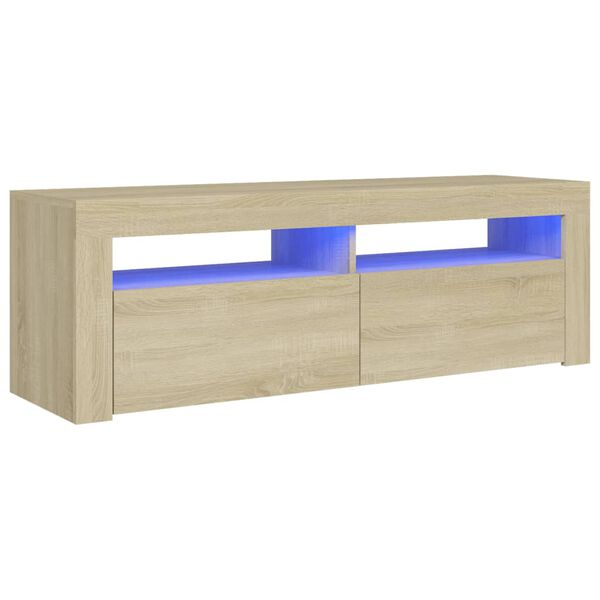 vidaXL sonoma tölgy színű TV-szekrény LED-lámpákkal 120 x 35 x 40 cm