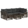 vidaXL Kerti Kanap&eacute; Szett 7 db Sz&uuml;rke 55 x 55 x 37 cm polirattan