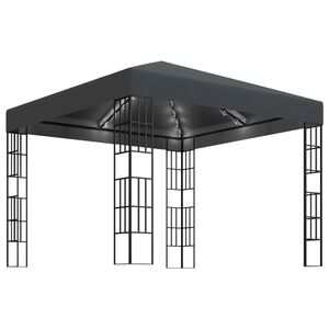 vidaXL antracitsz&uuml;rke pavilon LED f&eacute;nyf&uuml;z&eacute;rrel 3 x 3 m