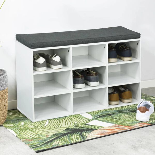 HI feh&eacute;r cipőtart&oacute; p&aacute;rn&aacute;val 84,5 x 29 x 48 cm