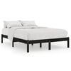 vidaXL Super King fekete t&ouml;m&ouml;r fa &aacute;gykeret 180 x 200 cm