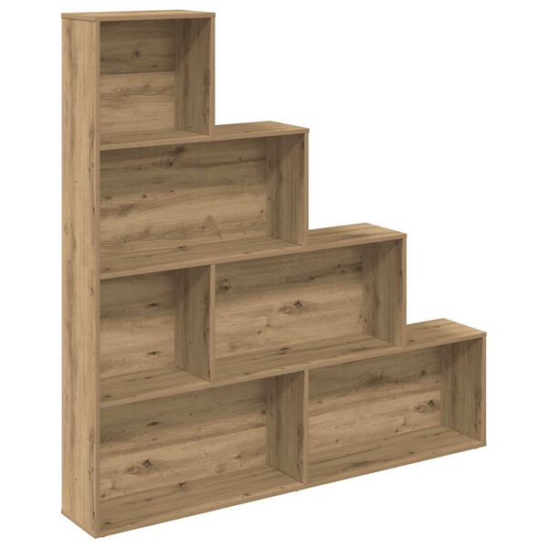 vidaXL k&eacute;zműves t&ouml;lgy sz&iacute;nű szerelt fa k&ouml;nyvszekr&eacute;ny 157x24x160 cm