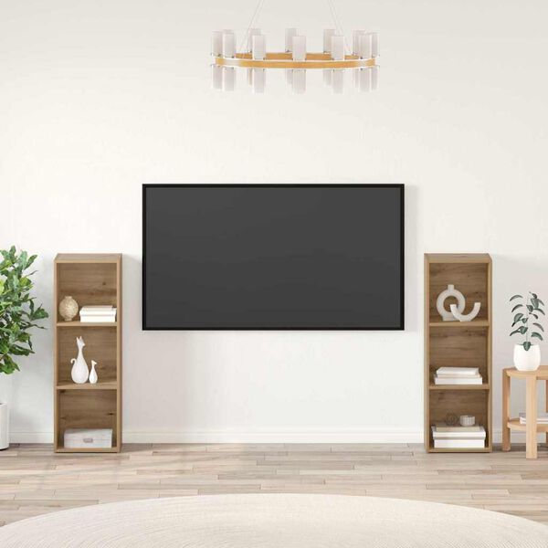 vidaXL TV szekr&eacute;ny garnit&uacute;ra 2 pcs Artisan t&ouml;lgy 107 x 35 x 37 cm
