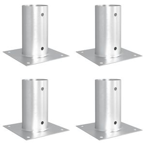 vidaXL Kerek F&ouml;ldbe S&uuml;llyesztett Horgony 4 pcs Ez&uuml;st 15 x 15 x 15 cm