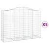 vidaXL 5 db &iacute;ves horganyzott vas gabion kos&aacute;r 200x50x140/160 cm