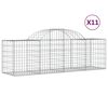 vidaXL 11 db íves horganyzott vas gabion kosár 200x50x60/80 cm
