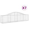 vidaXL 7 db íves horganyzott vas gabion kosár 200x30x40/60 cm