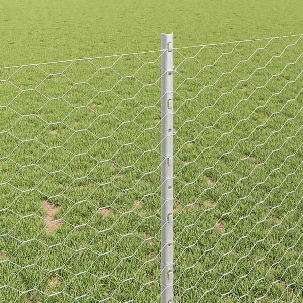 vidaXL Ker&iacute;t&eacute;s oszlopokkal Ez&uuml;st 1 x 50 m Ac&eacute;l