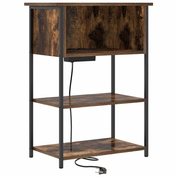 vidaXL &Eacute;jjeliszekr&eacute;ny F&uuml;st&ouml;lt t&ouml;lgy 55 x 31 x 76 cm Faanyag