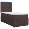 vidaXL LED Boxspring &Aacute;gy Mattal S&ouml;t&eacute;t Barna 90 x 190 cm Sz&ouml;vet