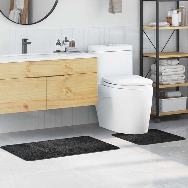 vidaXL Cs&uacute;sz&aacute;smentes f&uuml;rdőszőnyeg k&eacute;szlet 2 pcs S&ouml;t&eacute;tsz&uuml;rke PP