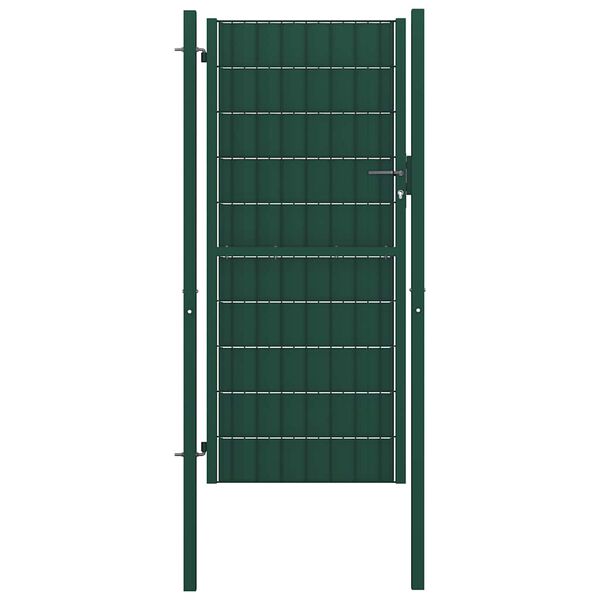 vidaXL z&ouml;ld PVC &eacute;s ac&eacute;l ker&iacute;t&eacute;skapu 100 x 204 cm