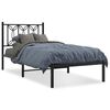 vidaXL fekete f&eacute;m &aacute;gykeret fejt&aacute;ml&aacute;val 90 x 200 cm