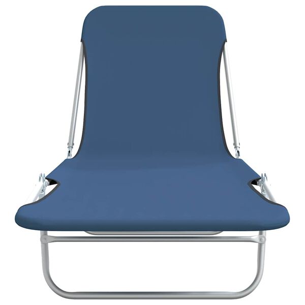 vidaXL 2 db kék összecsukható acél és szövet napozóágy