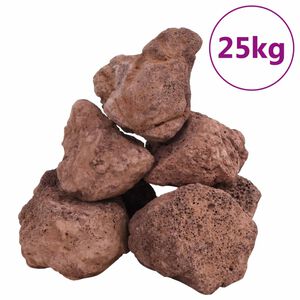 vidaXL piros vulkanikus kőzetek 10-30 cm 25 kg