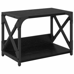 vidaXL Nyomtat&oacute;&aacute;llv&aacute;ny Fekete t&ouml;lgy 44 x 26 x 31.5 cm Szerelt Fa