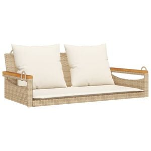 vidaXL b&eacute;zs polyrattan hintapad p&aacute;rn&aacute;kkal 109 x 62 x 40 cm