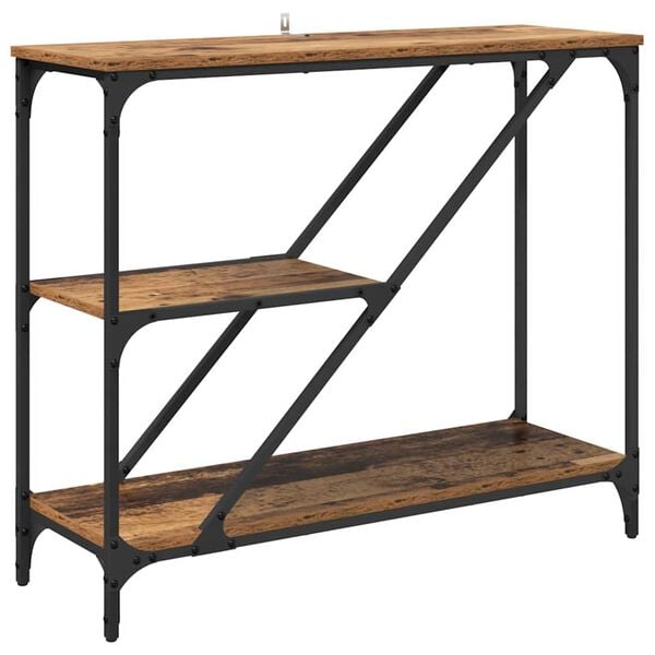 vidaXL Konzolasztal &Ouml;reg fa 88,5 x 30 x 75 cm Faanyag