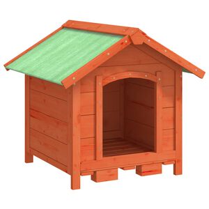vidaXL barna t&ouml;m&ouml;r fenyőfa kutyakennel 65x65x61,5 cm