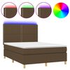 vidaXL barna sz&ouml;vet rug&oacute;s &eacute;s LED-es &aacute;gy matraccal 140x190 cm