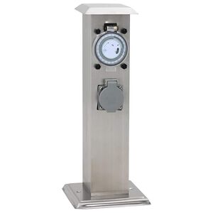 Rozsdamentes Ac&eacute;l Kert Oszlop Időz&iacute;tővel