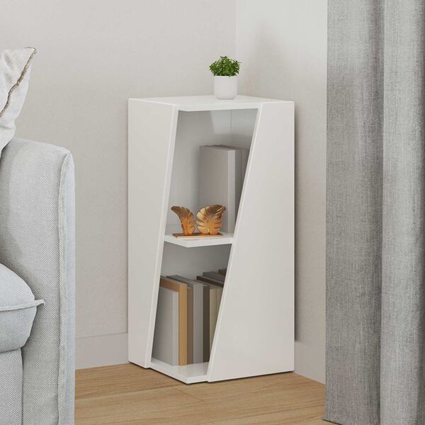 vidaXL Oldals&oacute; polc Magas F&eacute;nyű Feh&eacute;r 33 x 32 x 70,5 cm Faanyag