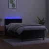 vidaXL fekete b&aacute;rsony rug&oacute;s &eacute;s LED-es &aacute;gy matraccal 90x200 cm