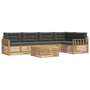 vidaXL K&uuml;lt&eacute;ri kanap&eacute; szett 6 pcs Feh&eacute;r &eacute;s Antracitsz&uuml;rke Poli&eacute;szter