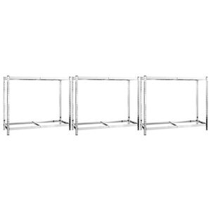 vidaXL 3 db ez&uuml;stsz&iacute;nű 2 szintes ac&eacute;l gumiabroncstart&oacute; 110x40x110 cm
