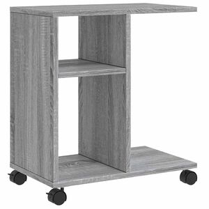 vidaXL sz&uuml;rke sonoma sz&iacute;nű szerelt fa kisasztal kerekekkel 50x30x55 cm
