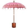 vidaXL Balin&eacute;z napernyő alappal R&oacute;zsasz&iacute;n &eacute;s barna &Oslash; 210-220 cm