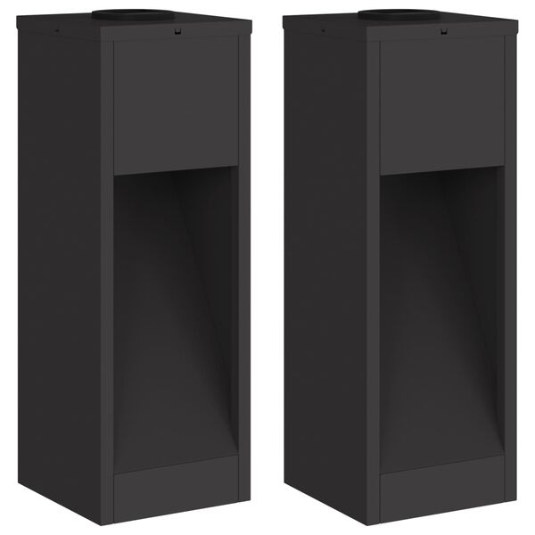 vidaXL Napelemes LED Útjelző Lámpa 2 pcs Fekete Hidegen hengerelt acél