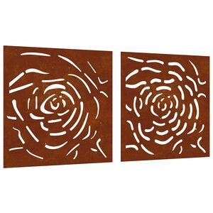 vidaXL 2 db r&oacute;zsamint&aacute;s corten ac&eacute;l kerti fald&iacute;sz 55 x 55 cm
