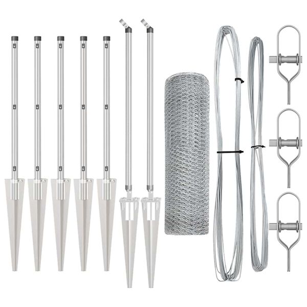 vidaXL Ker&iacute;t&eacute;soszlop Ez&uuml;st 10 x 0,5 m (25 mm h&aacute;l&oacute;) Ac&eacute;l