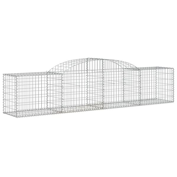 vidaXL 3 db íves horganyzott vas gabion kosár 300x50x60/80 cm