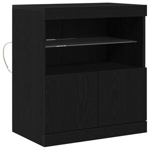 vidaXL LED t&aacute;lal&oacute; Fekete 60,5 x 37 x 67 cm Szerelt Fa